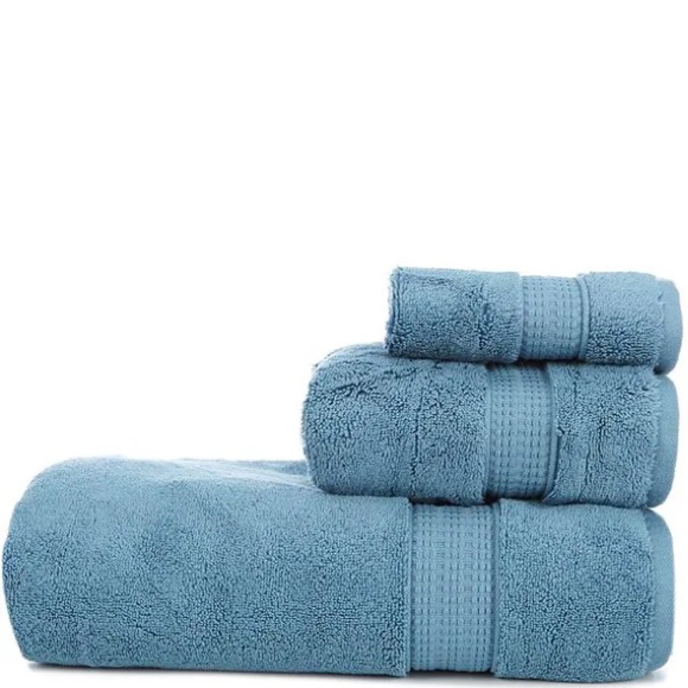 NWT Southern Living x HomeGrown Bath Towel and Hand Towel 2 Pcs Aegean Blue